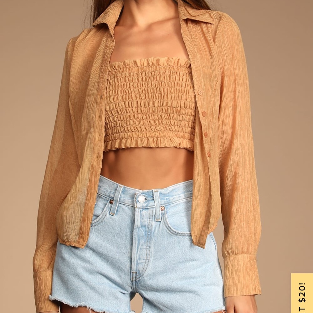 NWOT Button-Up Tube Top Set
